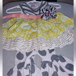 Giggle Moon Girls Big Ruffle Capri Tank Dress Set